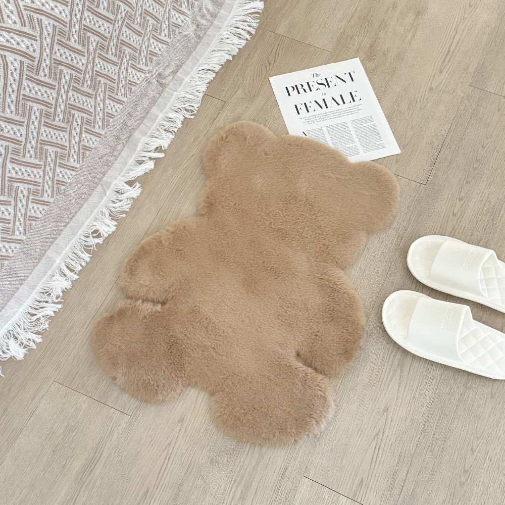 禾慕現貨🇹🇼 小熊地毯 柔軟地墊 絨毛地毯 韓系地毯 地毯 房間地毯 房間地墊 地毯客廳 床邊地毯 床邊地墊-規格圖10