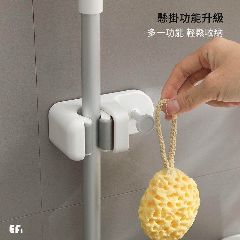 『簡約無痕拖把掛勾PLUS-雙功能』【Efanvei】免釘 無痕貼 雨傘掛勾 掃把掛勾 拖把收納 洗澡巾 毛巾掛勾-細節圖3