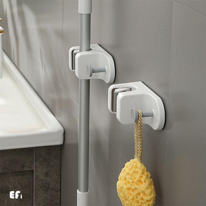 『簡約無痕拖把掛勾PLUS-雙功能』【Efanvei】免釘 無痕貼 雨傘掛勾 掃把掛勾 拖把收納 洗澡巾 毛巾掛勾-細節圖7