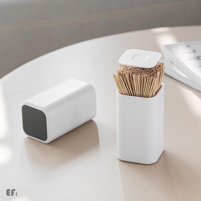 『簡約手壓棉籤筒』【Efanvei】牙籤筒 棉花棒盒 牙線棒盒 收納 自動 按壓式 伸降 牙線收納 牙籤收納 現貨 台灣-細節圖7
