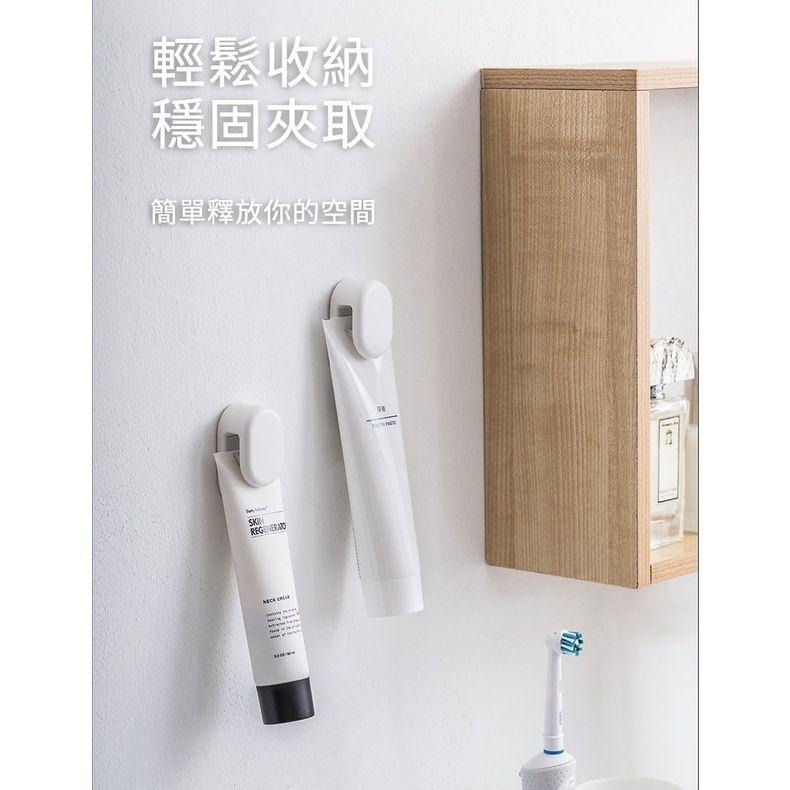 『簡約壁掛收納夾』【Efanvei】牙膏架 洗面乳架 黏貼 3m 無痕 免打孔 免釘 掛鉤 浴室壁掛 簡單 現貨 台灣-細節圖4