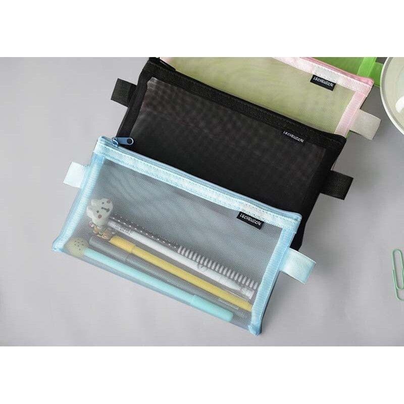 『清新網狀收納袋』【Efanvei】網紗拉鍊 文具 收納袋 尼龍網 網格 透明網格筆袋 收納袋 無印 網袋 現貨 台灣-細節圖8