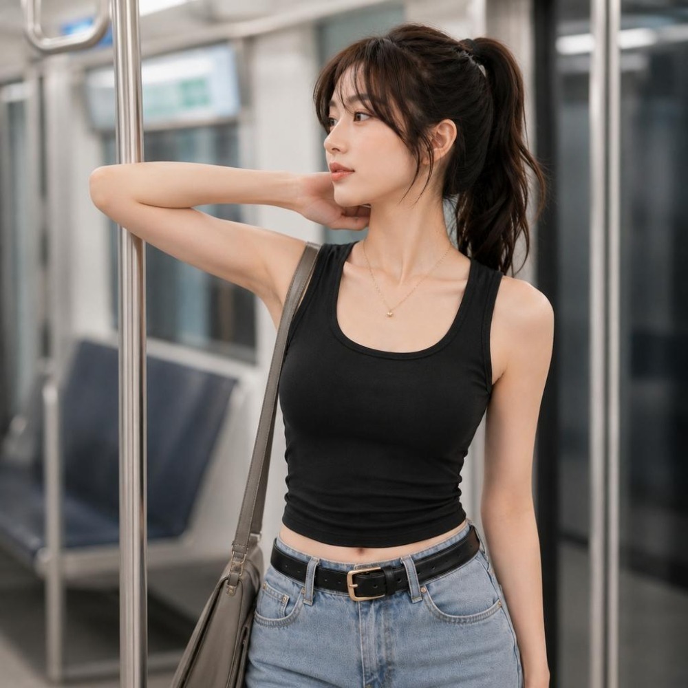 【愛購衣】U領寬肩帶背心 高彈貼身 遮副乳設計 多尺寸 無勒感運動內搭背心小可愛女 黑色 深灰色 茶綠色-細節圖4