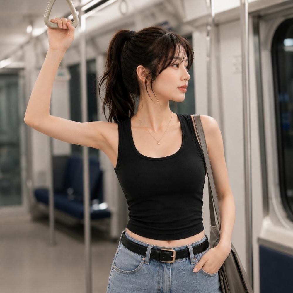 【愛購衣】U領寬肩帶背心 高彈貼身 遮副乳設計 多尺寸 無勒感運動內搭背心小可愛女 黑色 深灰色 茶綠色-細節圖5
