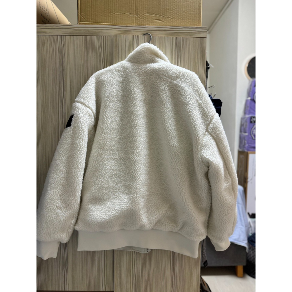 Calvin Klein Reversible Sherpa Bomber Jacket 白色雙面可反穿休閒保暖外套-細節圖2