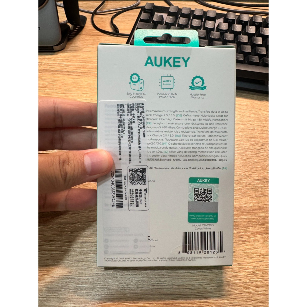 AUKEY Type-C to Type-C USB 0.9M 充電傳輸線 (CB-CD45)-細節圖2