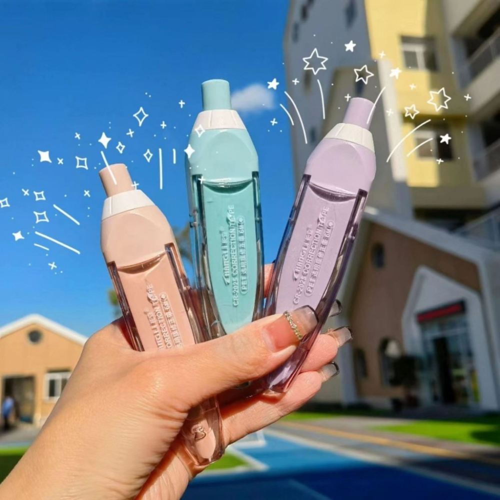 台灣出貨 HANGLI 按壓式修正帶 立可帶 可換替芯 立可貼 按動款 替換芯 修正帶 立可白 PET透明膜帶-細節圖5