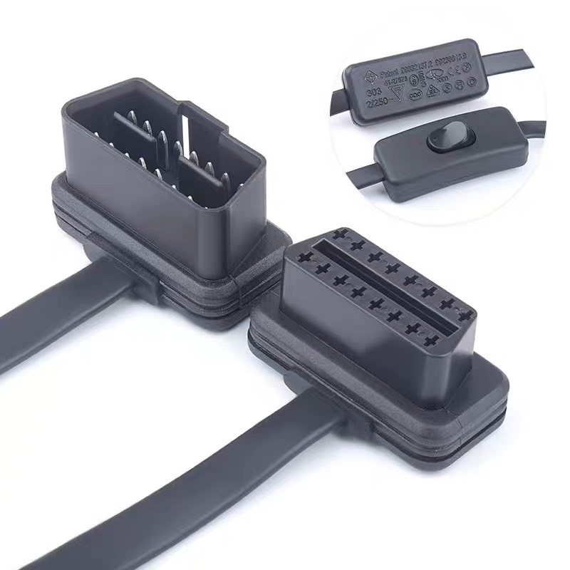 現貨 OBD2 一分二開關延長線 一分二扁線 扁線 帶開關轉接線 一分二開關線 延長線 OBD延長線 開關線 延長線-細節圖4