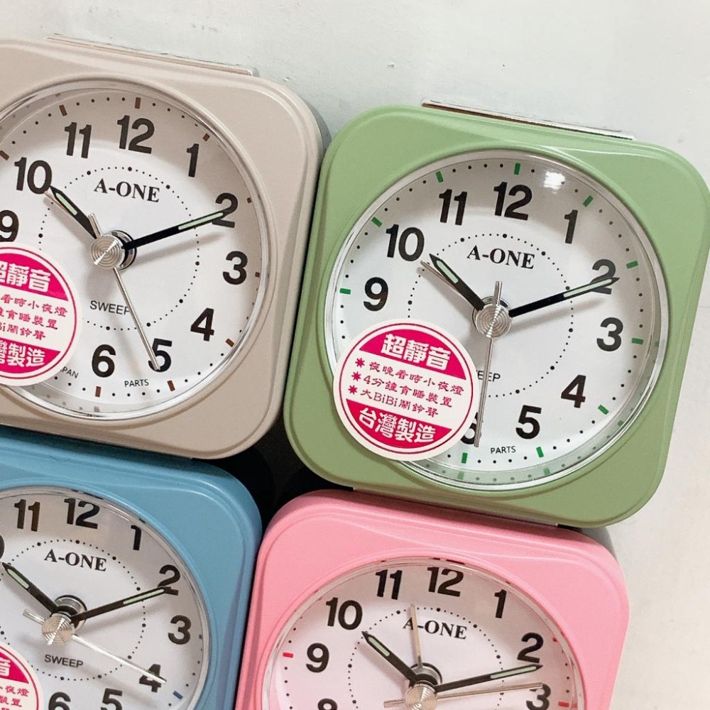 A-ONE Bibi聲 貪睡鬧鐘 靜音鬧鐘 ALARM CLOCK 粉色鬧鐘 綠色 小鬧鐘 方型-細節圖2