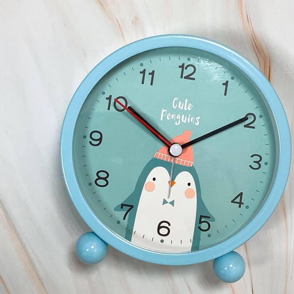 【快速出貨】鐵框靜音bi聲鬧鐘(貓咪/兔子/企鵝/無尾熊) 靜音鬧鐘 BI聲鬧鐘 造型鬧鐘 粉色鬧鐘 粉紅鬧鐘-細節圖4