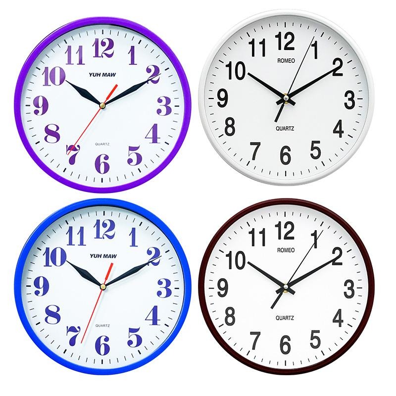 【現貨】靜音時鐘(紫色/藍色/咖啡色/銀色/微笑時鍾) 笑臉時鐘 咖啡色時鐘 銀框時鐘 10吋時鐘 8吋-細節圖2