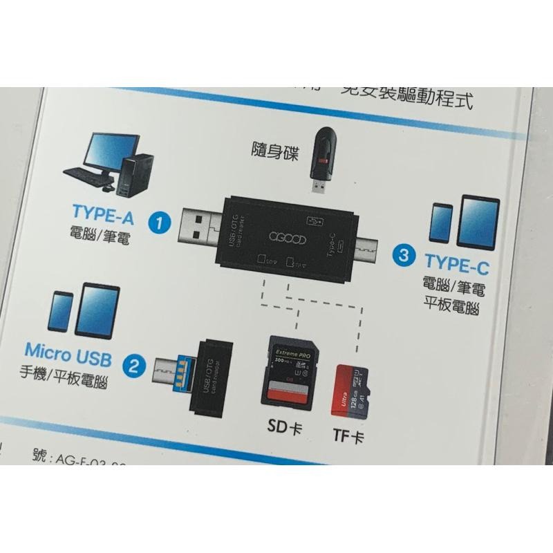 現貨 六合一OTG手機讀卡機 讀卡機 記憶卡 OTG讀卡機 TYPE-A TYPE-C讀卡機 TYPE-C手機 USB母-細節圖2