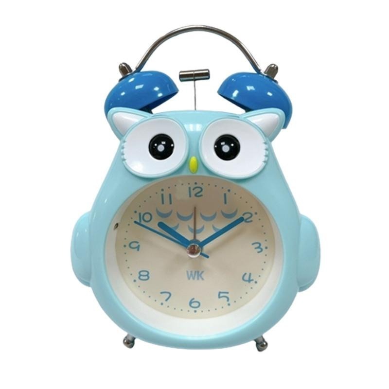 【現貨】貓頭鷹鬧鐘 靜音鬧鐘 貓頭鷹雙耳打鈴靜音鬧鐘鬧鐘 打鈴鬧鐘 貓頭鷹鬧鐘 造型鬧鐘(灰/綠/藍/粉)-細節圖2