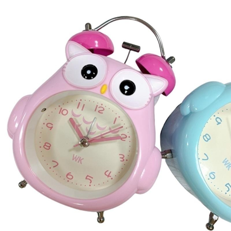 【現貨】貓頭鷹鬧鐘 靜音鬧鐘 貓頭鷹雙耳打鈴靜音鬧鐘鬧鐘 打鈴鬧鐘 貓頭鷹鬧鐘 造型鬧鐘(灰/綠/藍/粉)-細節圖3