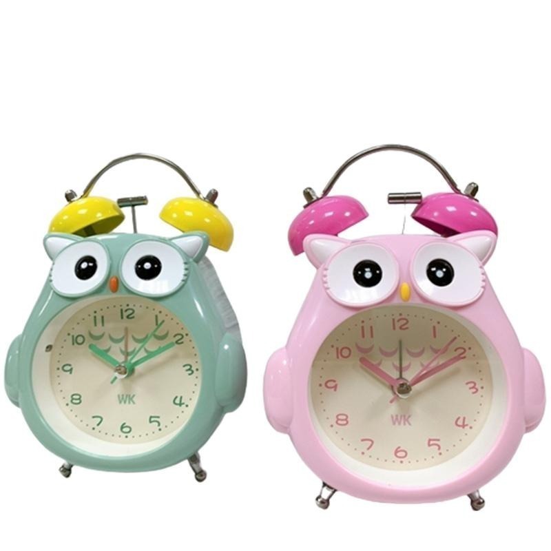 【現貨】貓頭鷹鬧鐘 靜音鬧鐘 貓頭鷹雙耳打鈴靜音鬧鐘鬧鐘 打鈴鬧鐘 貓頭鷹鬧鐘 造型鬧鐘(灰/綠/藍/粉)-細節圖4