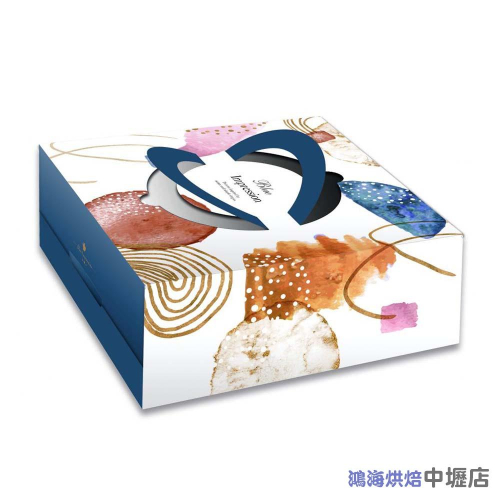 【鴻海烘焙材料】8吋印象藍 手提派盒 生日蛋糕 手提蛋糕盒 手提包裝盒 方形蛋糕盒