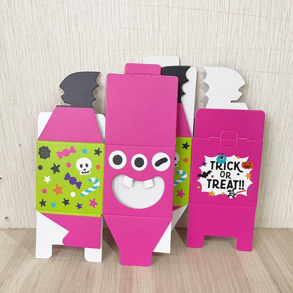 萬聖禮品包裝盒-粉色/藍色小怪獸 派對包裝盒 手提紙盒 禮品包裝 餅乾盒 蛋糕 糖果盒 造型禮盒-細節圖6