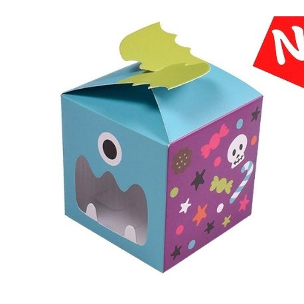 萬聖禮品包裝盒-粉色/藍色小怪獸 派對包裝盒 手提紙盒 禮品包裝 餅乾盒 蛋糕 糖果盒 造型禮盒-細節圖7