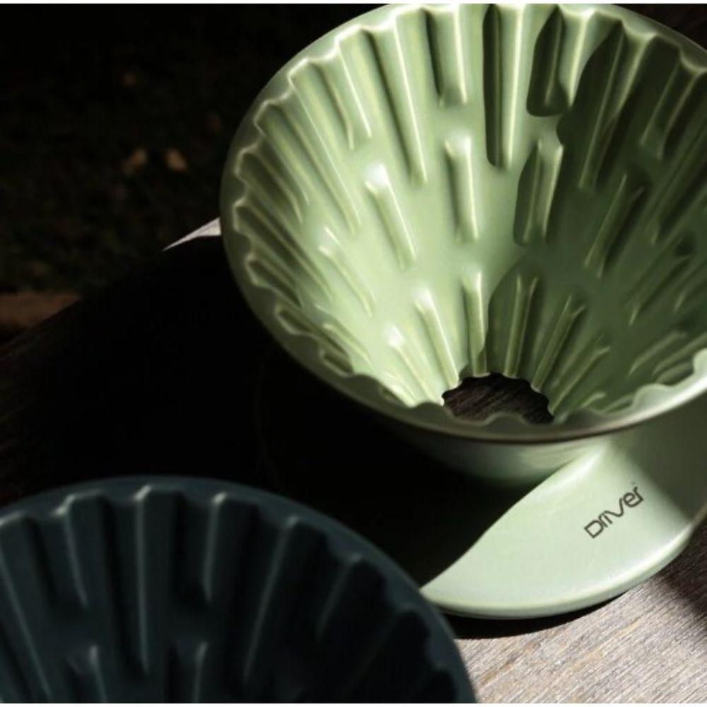 【柚子烘焙材料】Driver竹節陶瓷濾杯1-3cup(灰藍/灰綠)-細節圖9