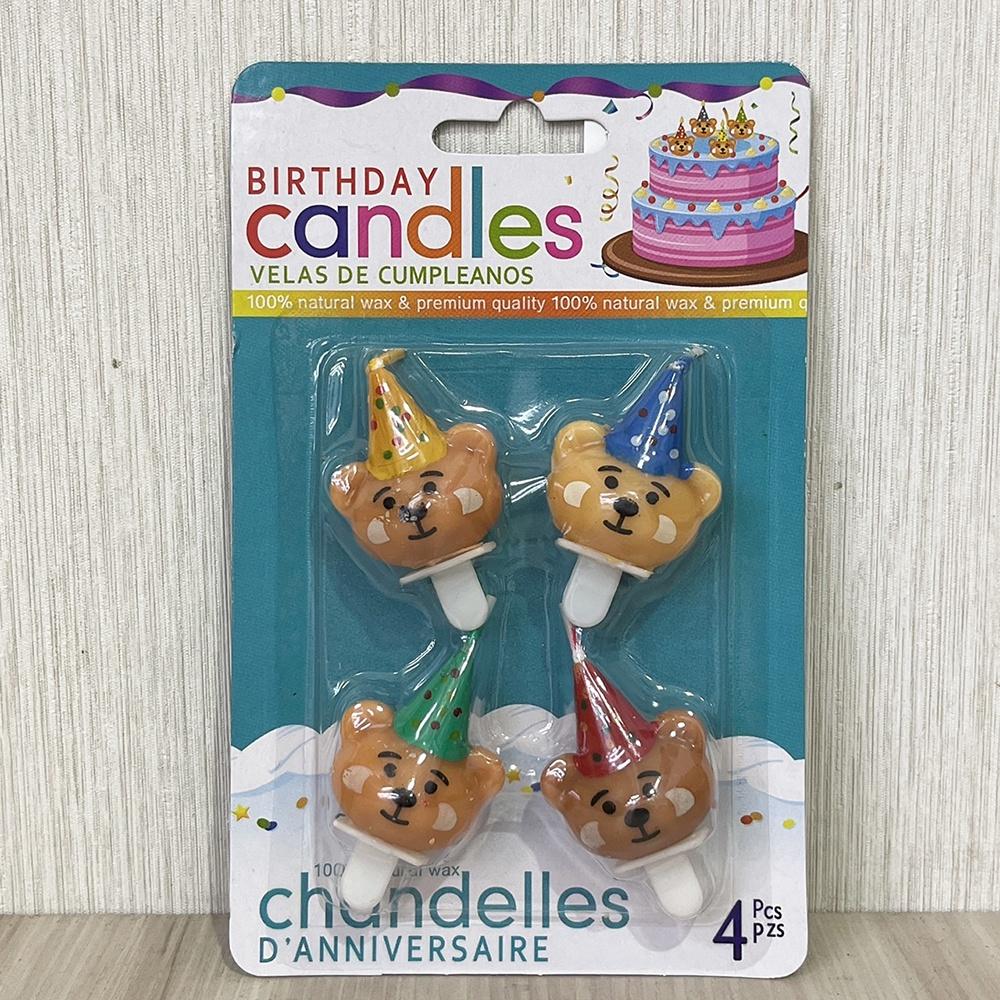 【柚子烘焙材料】4入 小熊蠟燭 立體派對蠟燭 創意蠟燭 蠟燭 歐式蛋糕蠟燭 情人節派對蠟燭 造型蠟燭 泰迪熊 蛋糕蠟燭-細節圖6