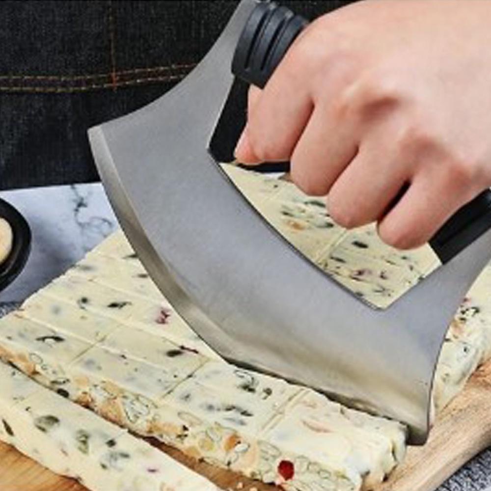 【柚子烘焙材料】巧手師 牛軋糖切糖刀 雪Q餅 切糖刀鏽鋼糖刀花生糖切刀雪花酥切糖刀弧形切刀具切割刀-細節圖3