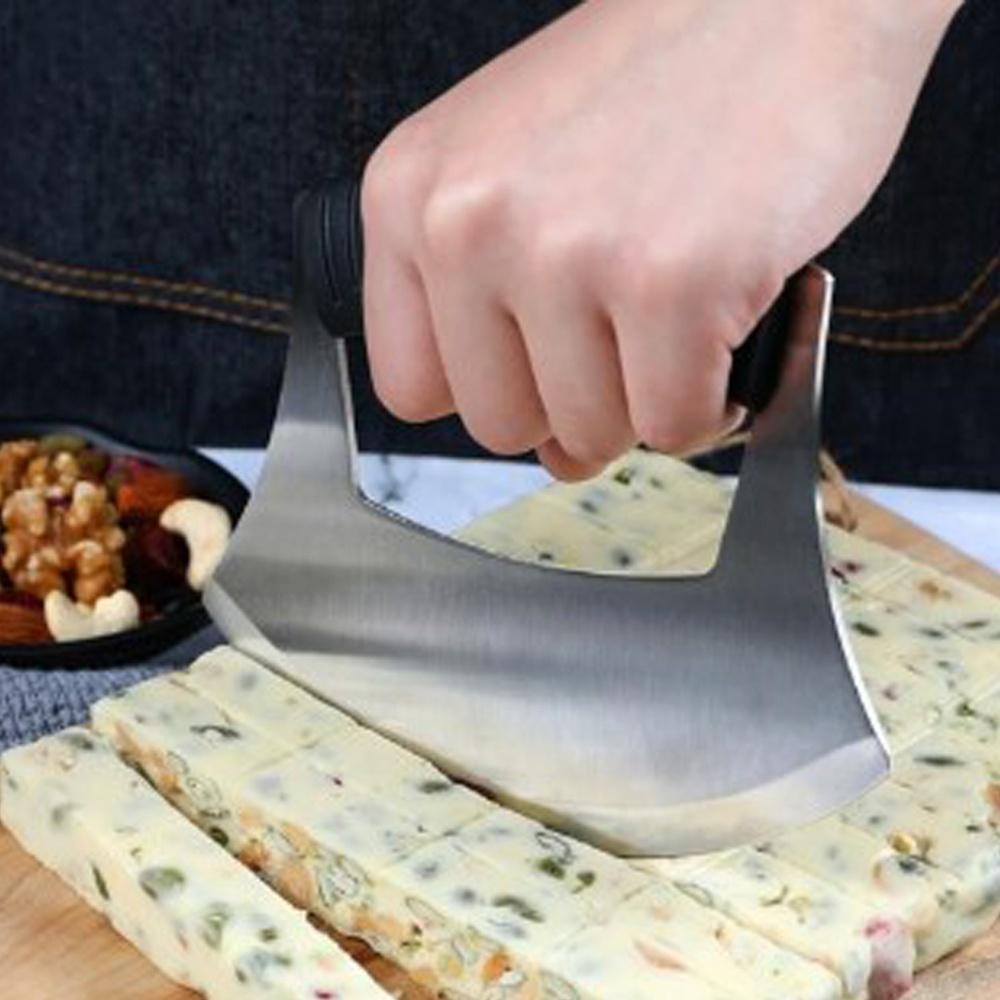 【柚子烘焙材料】巧手師 牛軋糖切糖刀 雪Q餅 切糖刀鏽鋼糖刀花生糖切刀雪花酥切糖刀弧形切刀具切割刀-細節圖4