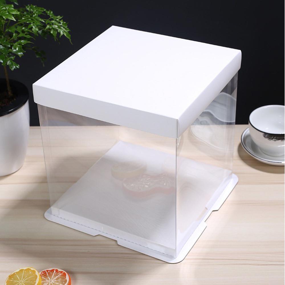 【柚子烘焙材料】透明蛋糕盒 8吋 高蛋糕盒 (方形-單層高/雙層高)高透明盒 包裝盒 生日蛋糕盒 慕斯蛋糕盒 奶油蛋糕盒-細節圖5