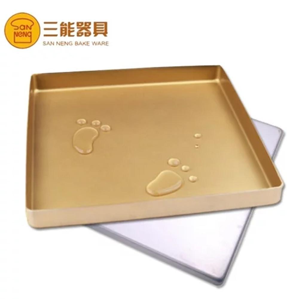 三能 鋁合金方型烤盤 SN1312 金色 圓角烤盤 1000系列不沾 正方形烤盤 蛋糕卷捲烤盤 不沾烤盤-細節圖3