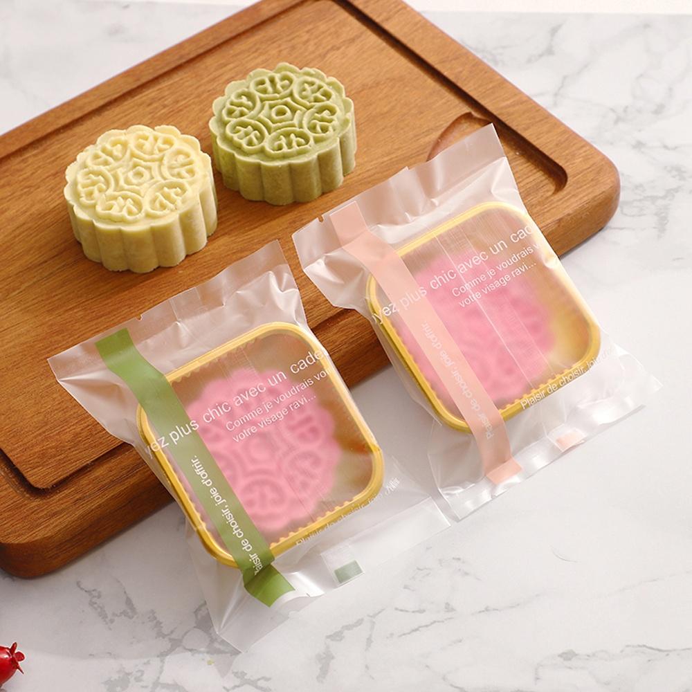 【柚子烘焙材料】法式浪漫條紋機封袋(粉色/綠色9*11.5/100入)包裝袋餅乾袋甜點袋平口袋熱封袋牛軋餅-細節圖7