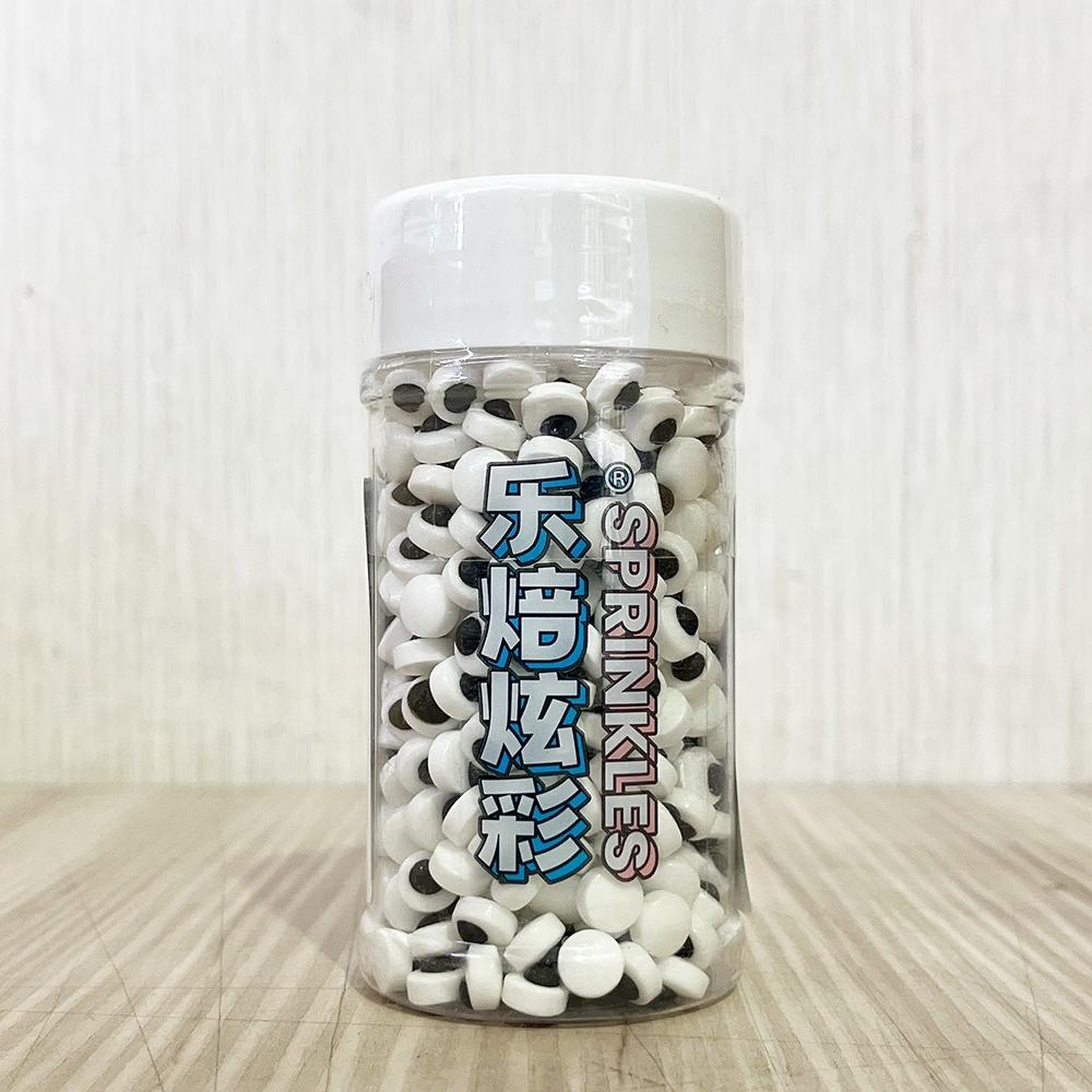 【柚子烘焙材料】眼睛糖珠 食用糖片 1公分0.7公分 小眼睛糖珠85g 100g蛋糕裝飾 馬林糖眼睛 彩糖 萬聖節 糖果-細節圖5