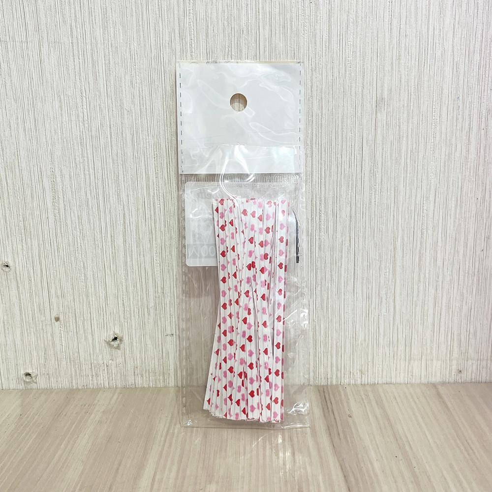 【柚子烘焙材料】Betty＇s 焙蒂絲 束口帶 白色愛心 魔帶(100入)魔術帶 綁帶 扎帶 鐵絲 金蔥 食品包裝 束帶-細節圖3