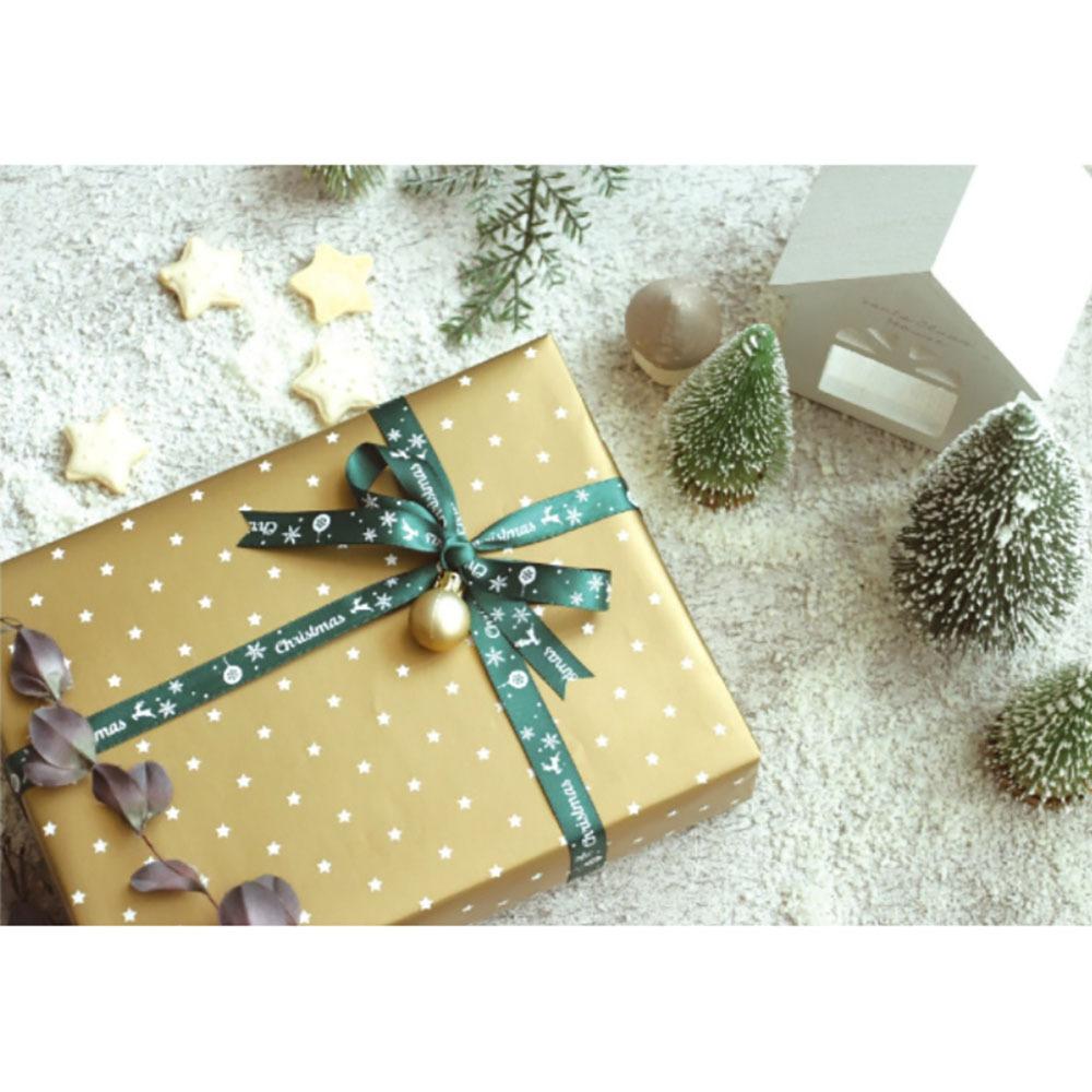 【柚子烘焙材料】4分緞帶-金色雪花/聖誕祝福/小法國 包裝緞帶 禮物花束緞帶 禮盒裝飾 緞帶花 禮物包裝 鮮花包裝 聖誕-細節圖5