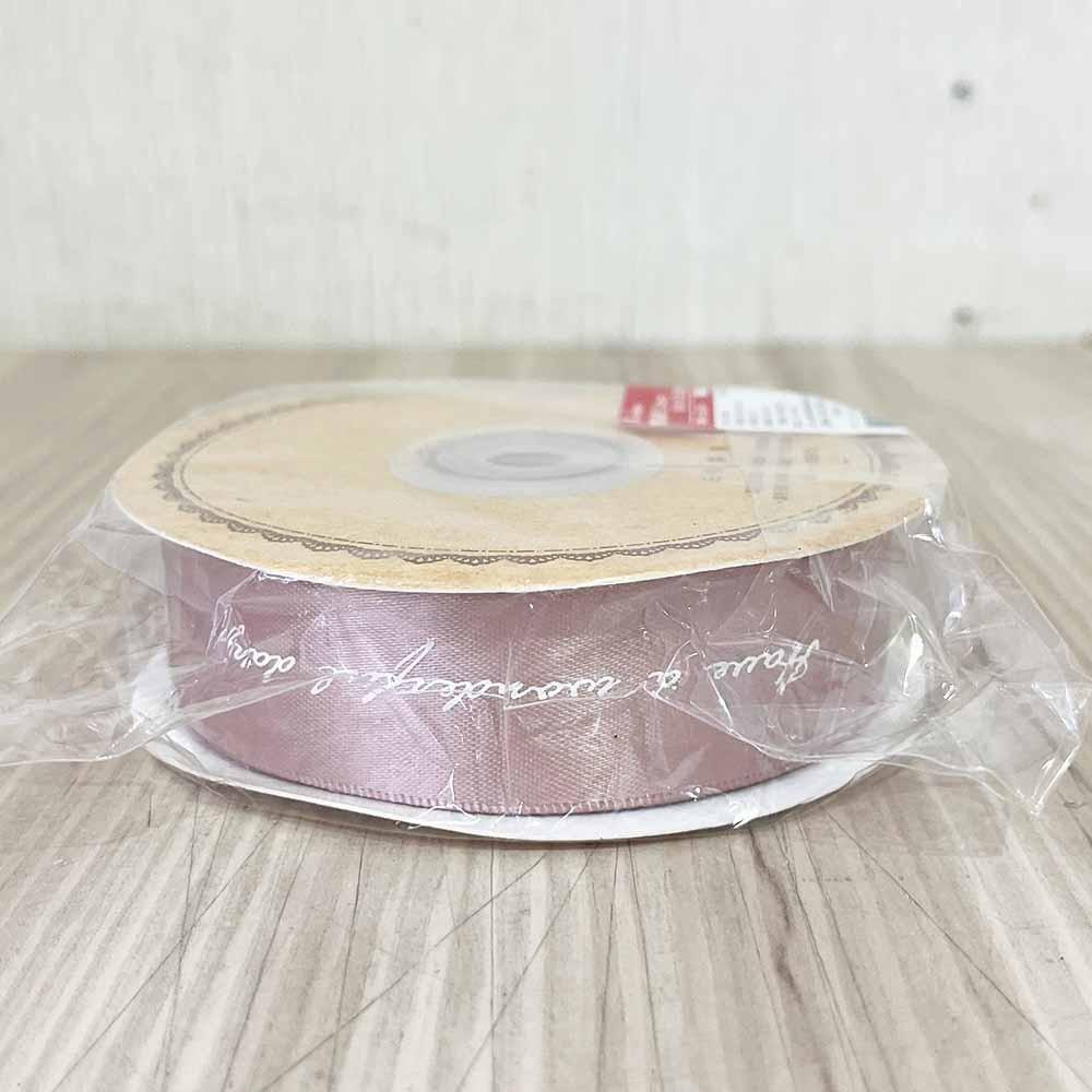 【柚子烘焙材料】25碼 奶茶玫瑰粉25.4mm雙面緞帶-細節圖3