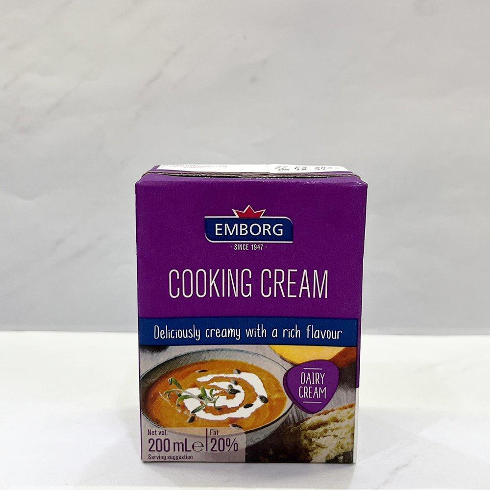 【柚子烘焙材料】EMBORG 安博格 料理鮮奶油 200ml(冷藏)鮮奶油20% 醬料 濃湯 奶油 咖啡鮮奶油 淡鮮奶油-細節圖3