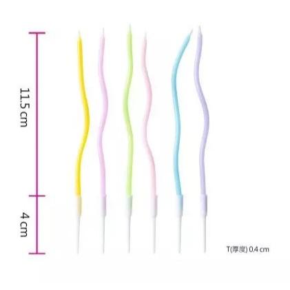 【柚子烘焙材料】蛋糕長型蠟燭 蛋糕長造型蠟燭 蛋糕裝飾  慶生蠟燭 派對蠟燭 造型蠟燭 派對粉彩長蠟燭 彩色螺旋造型蠟燭-細節圖3