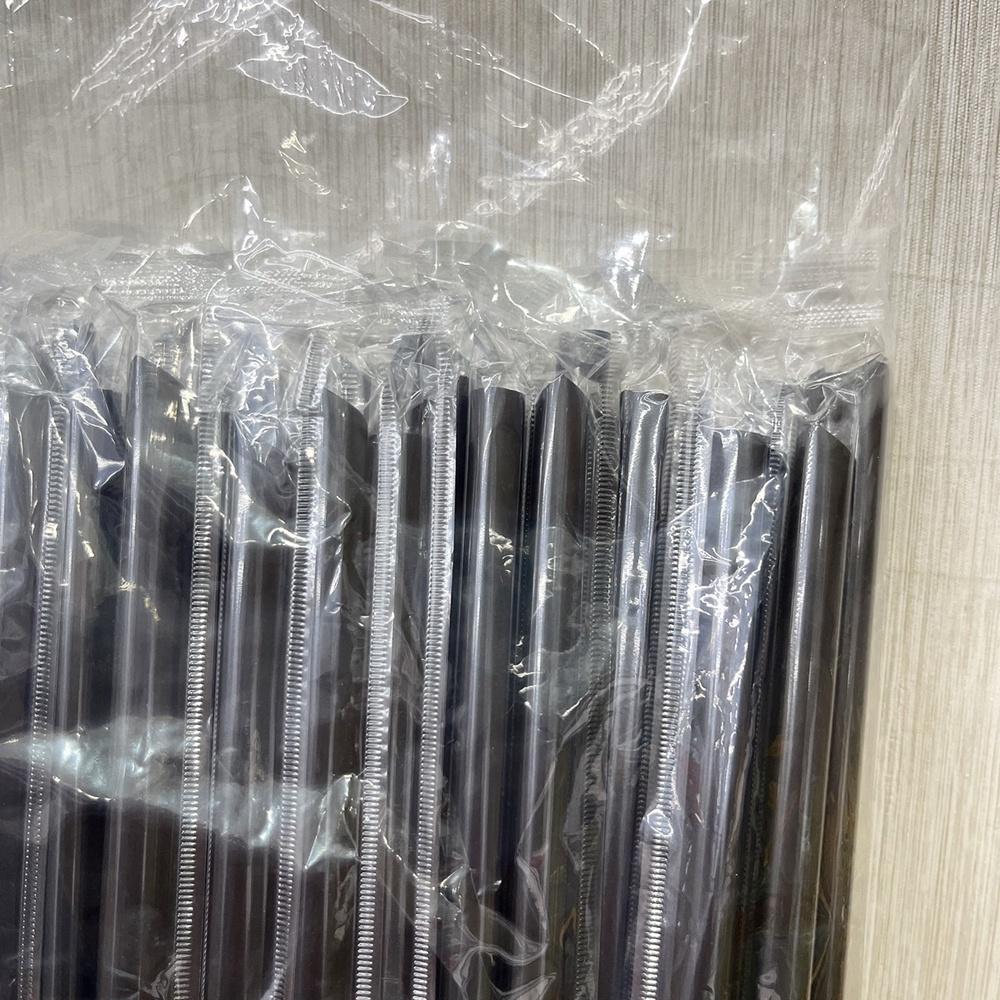 【柚子烘焙材料】斜口吸管 黑色斜口吸管 獨立包裝 塑膠吸管 黑色吸管 22cm(約100支)冰沙吸管 珍珠吸管 粉圓吸管-細節圖3