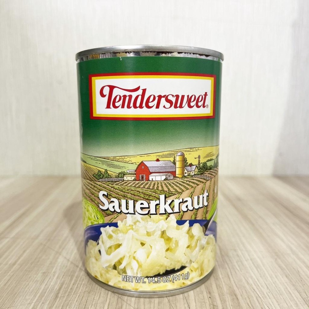 【柚子烘焙材料】德式酸菜 Tendersweet 酸菜罐 411g 德國酸菜 豬腳酸菜 西餐酸菜 酸菜罐頭 甘籃菜 酸菜-細節圖2
