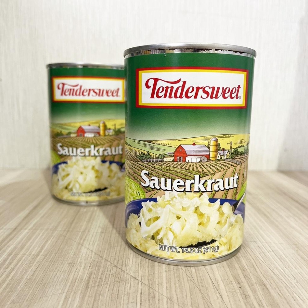 【柚子烘焙材料】德式酸菜 Tendersweet 酸菜罐 411g 德國酸菜 豬腳酸菜 西餐酸菜 酸菜罐頭 甘籃菜 酸菜-細節圖4