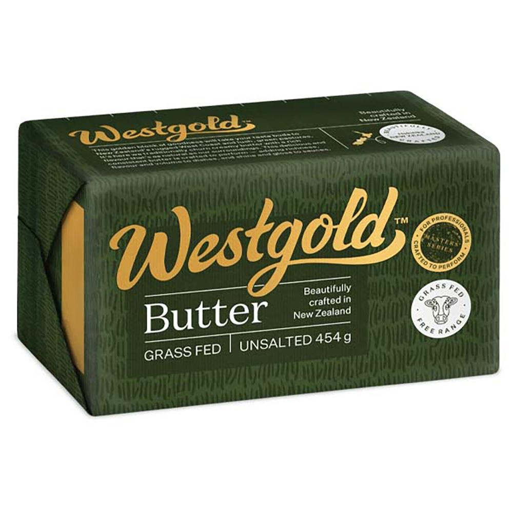 【柚子烘焙材料】紐西蘭 德紐westgold 磅裝黃金奶油 草飼奶油 454g 德紐 黃金奶油 無鹽奶油 有鹽奶油-細節圖2