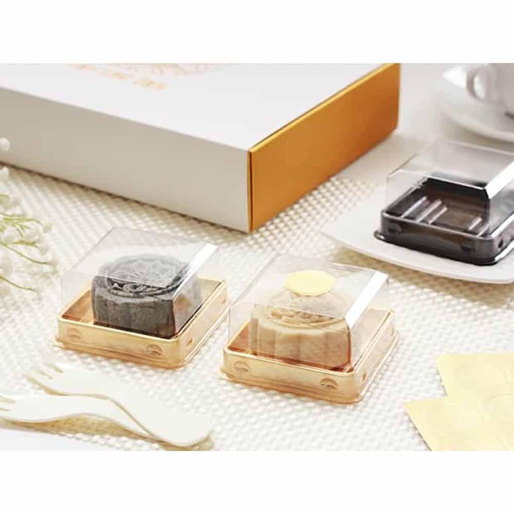 【柚子烘焙材料】50g 蛋黃酥盒50入 方型吸塑盒 單粒蛋黃酥盒 蛋黃酥 月餅盒 透明上蓋 月餅托 西點泡芙 中秋 月餅-細節圖6