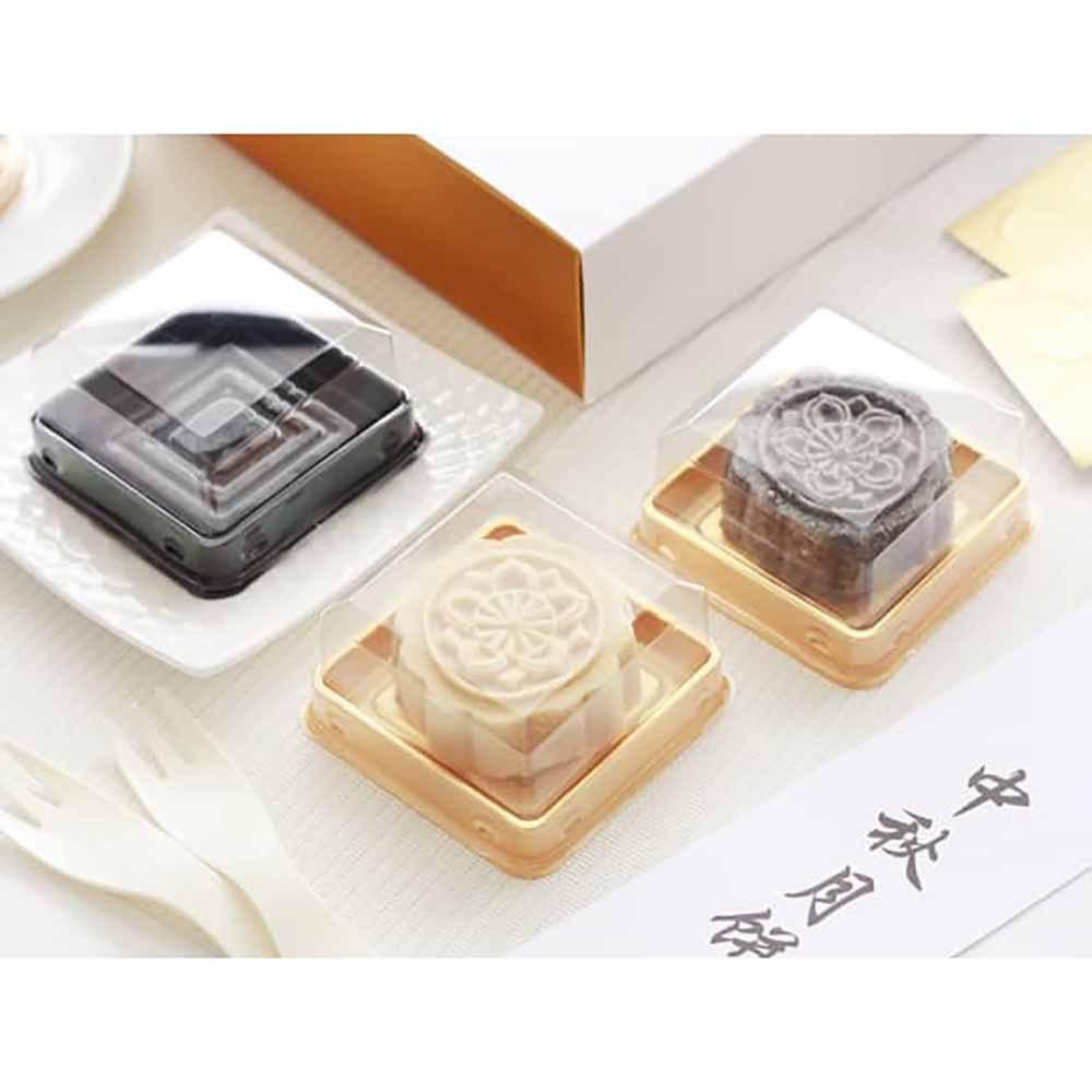 【柚子烘焙材料】50g 蛋黃酥盒50入 方型吸塑盒 單粒蛋黃酥盒 蛋黃酥 月餅盒 透明上蓋 月餅托 西點泡芙 中秋 月餅-細節圖7