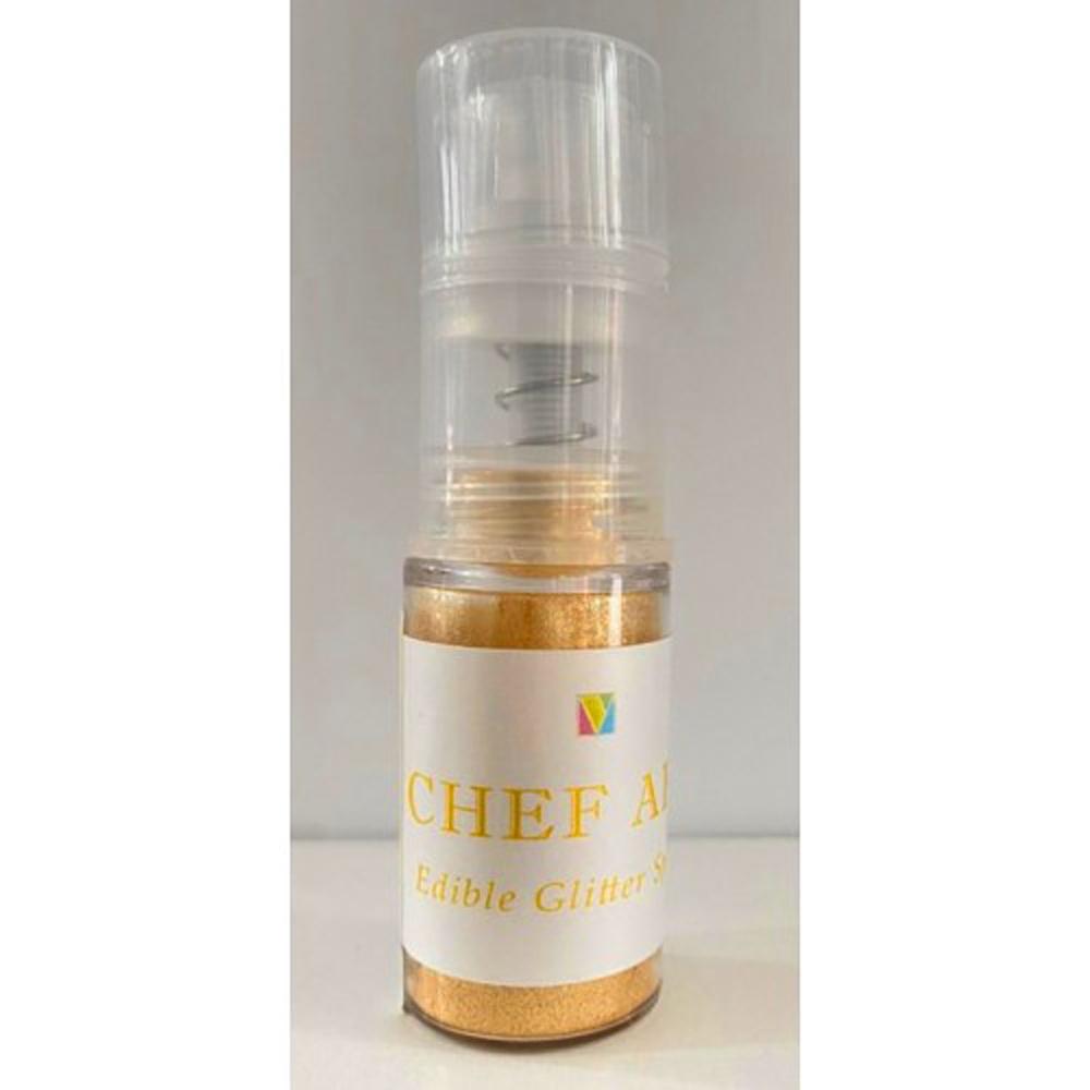 【柚子烘焙材料】噴式亮粉 CHEF ART噴式亮粉  2.3g 金色/銀色 食用 金粉 銀粉 乾粉噴霧瓶 附著力佳 烘焙-細節圖2