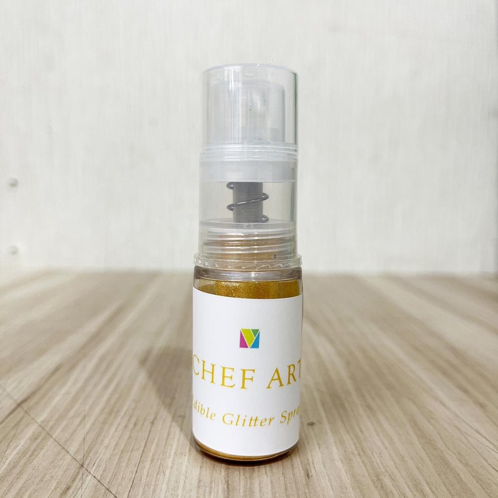 【柚子烘焙材料】噴式亮粉 CHEF ART噴式亮粉  2.3g 金色/銀色 食用 金粉 銀粉 乾粉噴霧瓶 附著力佳 烘焙-細節圖3