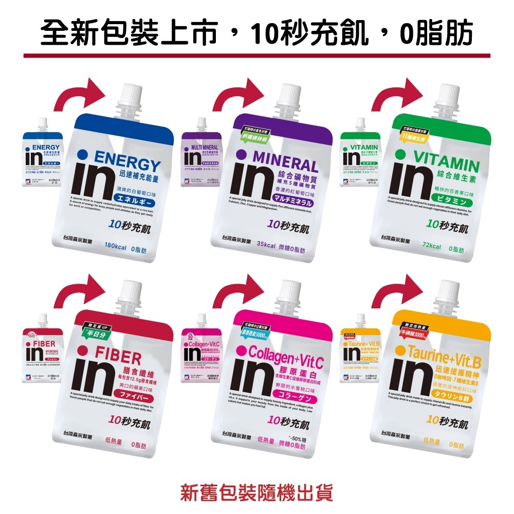 【台灣森永】in清涼果凍24入組(能量/綜合礦物質/維他命/膠原蛋白/膳食纖維/牛磺酸+B群)-細節圖3