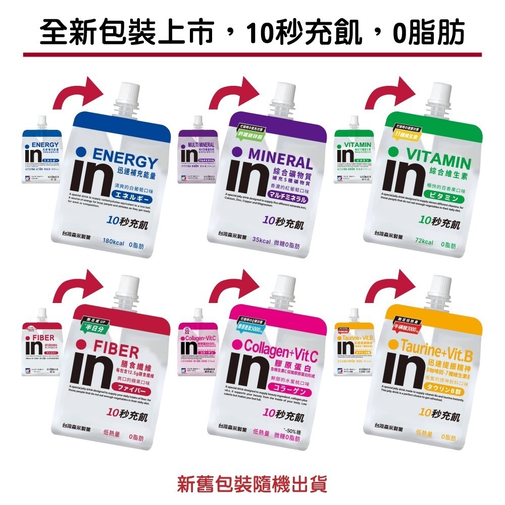 【台灣森永】in清涼果凍6入組(能量/綜合礦物質/維他命/膠原蛋白/膳食纖維/牛磺酸+B群)-細節圖3