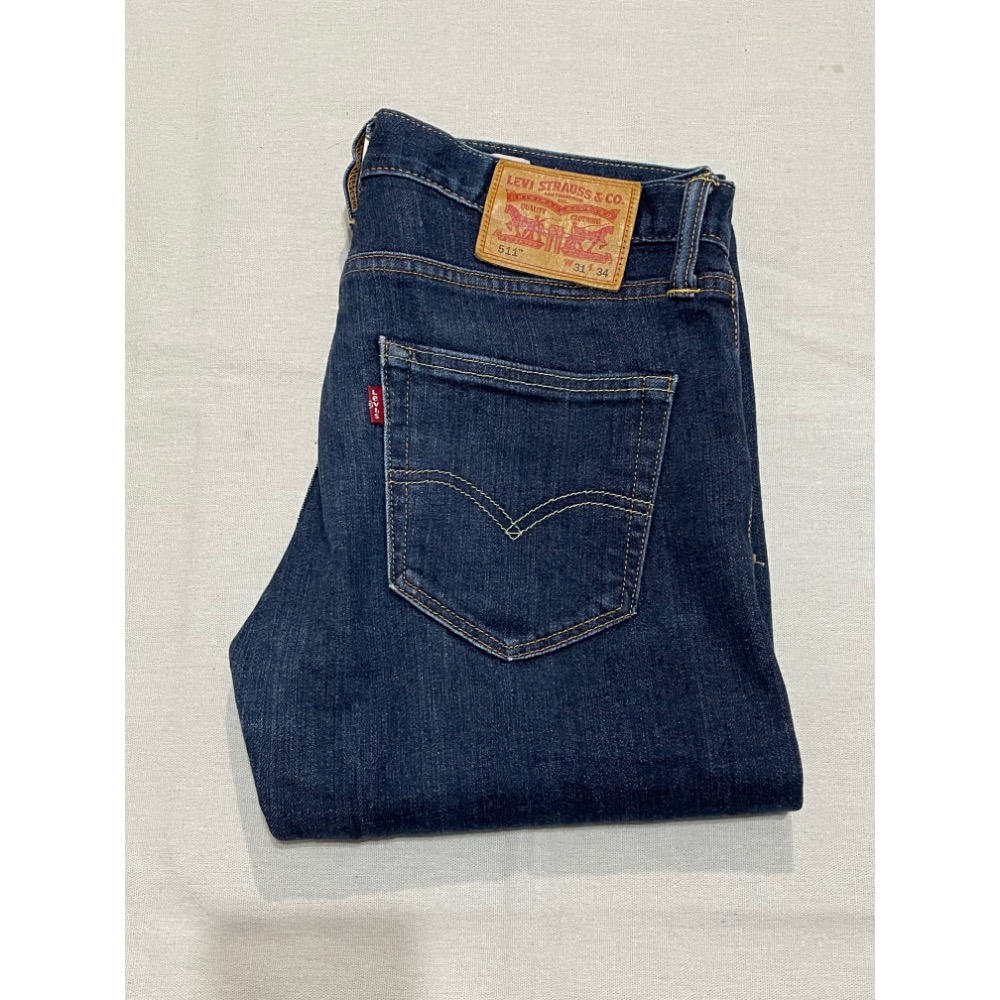 Levi’s levis 511 W31 L34 二手原色修身牛仔褲 日本製 赤耳-細節圖3