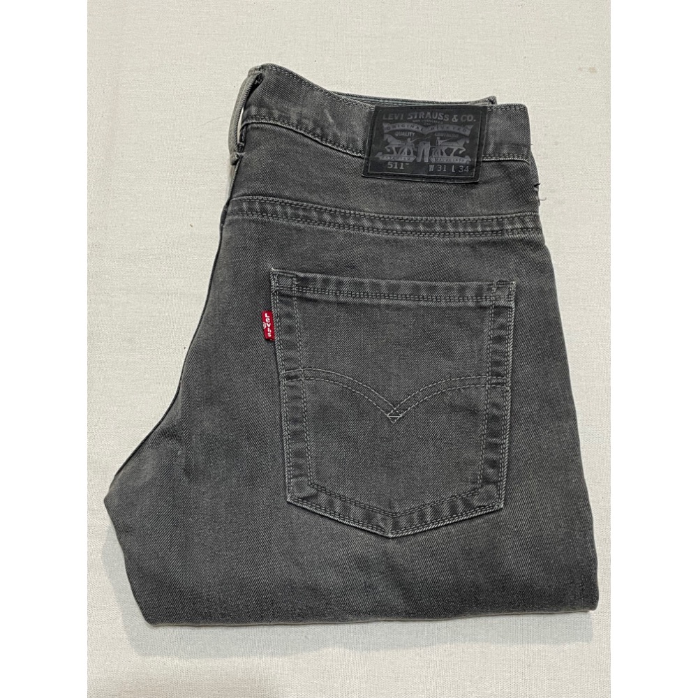 Levi’s levis 511 W31 L34 二手深灰修身牛仔褲-細節圖3