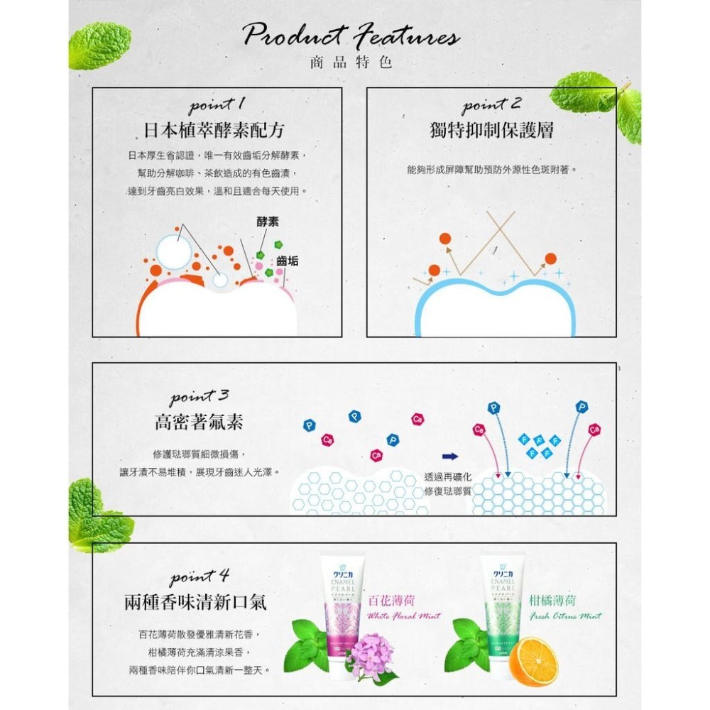 日本獅王LION 固齒佳酵素亮白/極致亮白牙膏 130g x1 │台灣獅王官方旗艦店-細節圖4