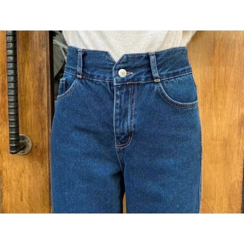 結束營業現貨出清❣️玖月。September❣️ 正韓 AIM家V字褲頭設計內薄絨直筒牛仔褲 2312C01-細節圖6