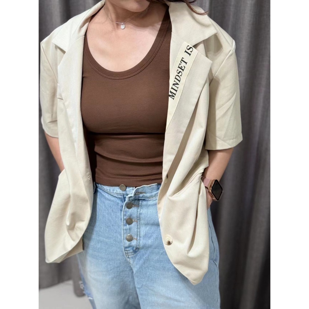 ❣️玖月。September❣️ 正韓 春夏必備單品基本色系U領罩杯背心 出清特價 現貨 2403B02-細節圖3